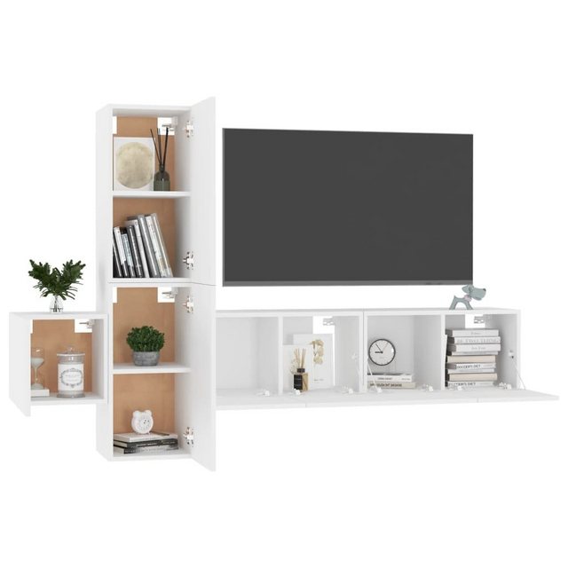 furnicato TV-Schrank 5-tlg. TV-Schrank-Set Weiß Holzwerkstoff (1-St) günstig online kaufen