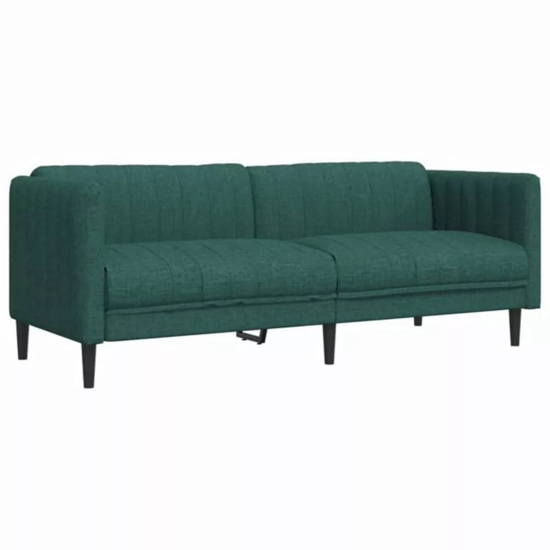 vidaXL Sofa Sofa 3-Sitzer Dunkelgrün Stoff günstig online kaufen