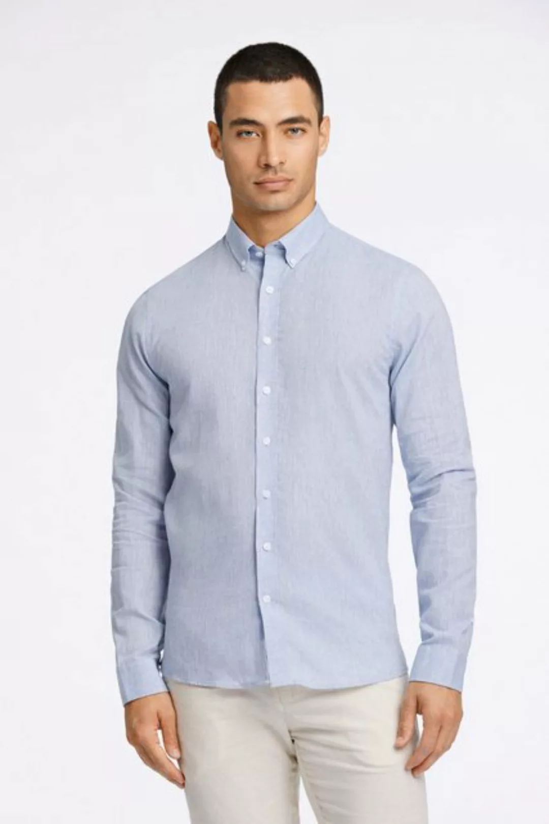 LINDBERGH Leinenhemd mit Mandarin-Stehkragen und aus einem Leinen-Baumwoll- günstig online kaufen