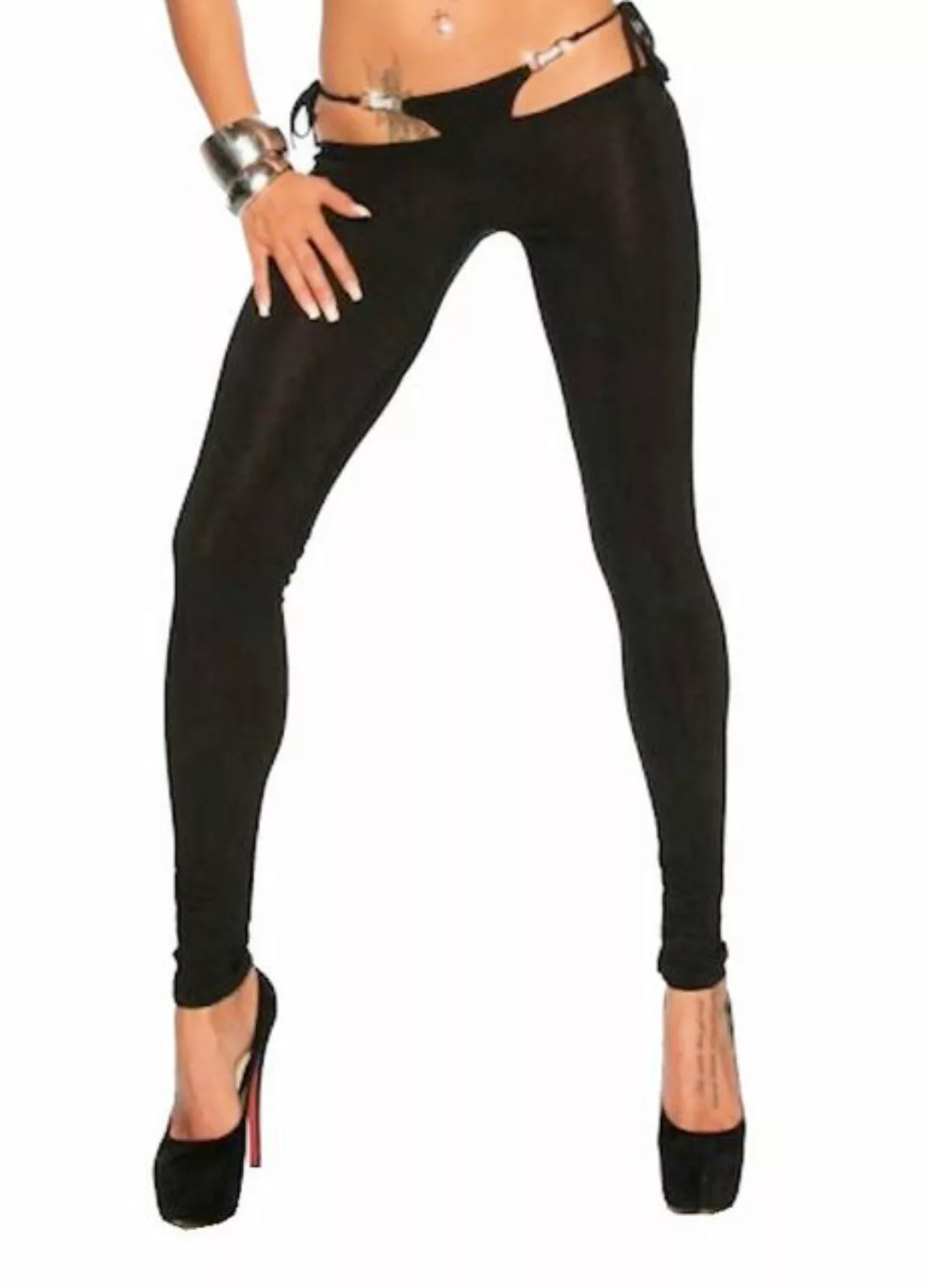 Saresia Leggings Hüft-Leggings mit String-Optik Gogo Hose in kroko oder sch günstig online kaufen