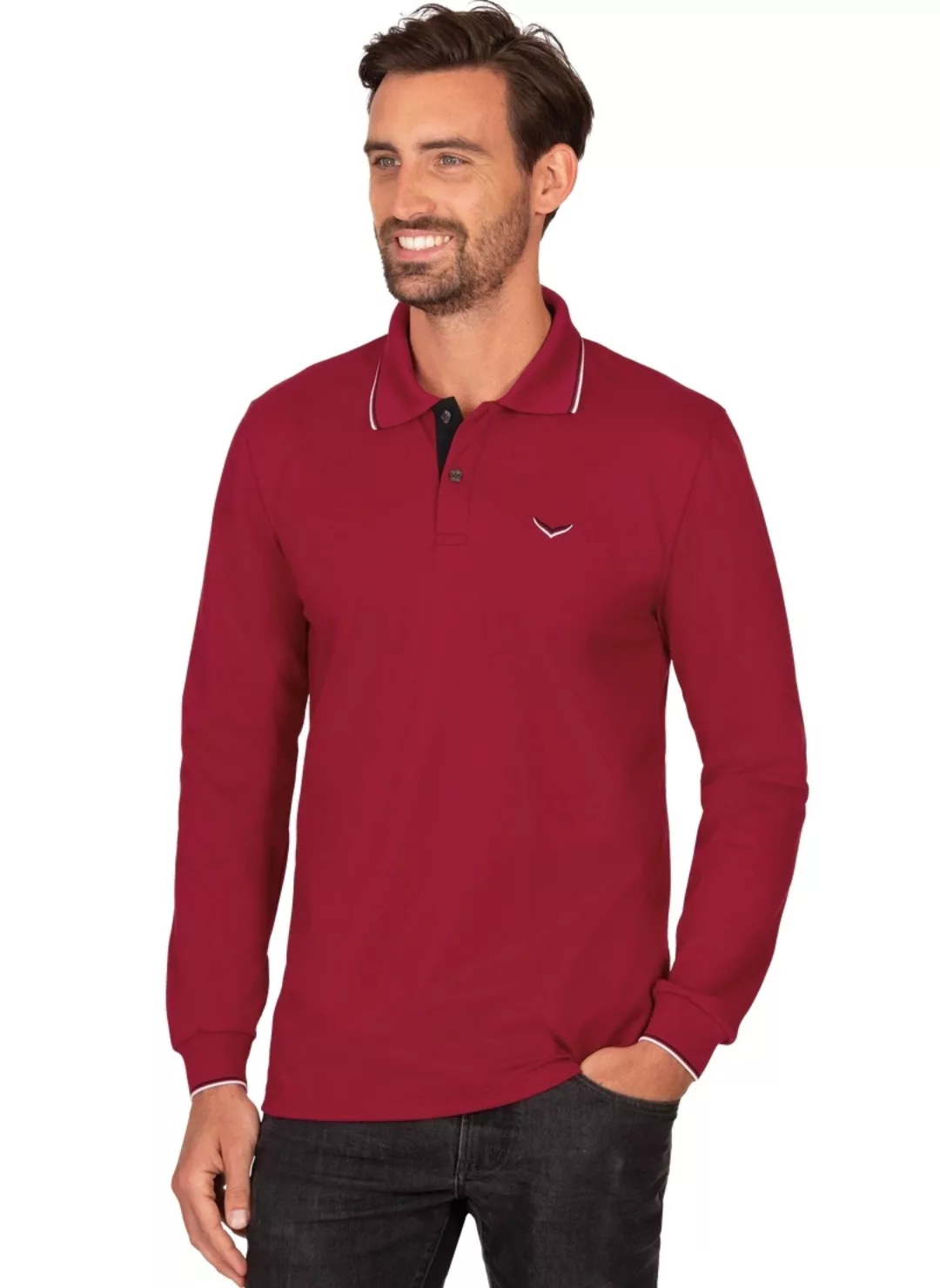 Trigema Poloshirt "TRIGEMA Modisches Poloshirt mit langen Armen", (1 tlg.) günstig online kaufen