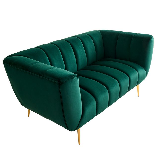 riess-ambiente 2-Sitzer NOBLESSE 165cm smaragdgrün / gold · Couch mit Bezug günstig online kaufen