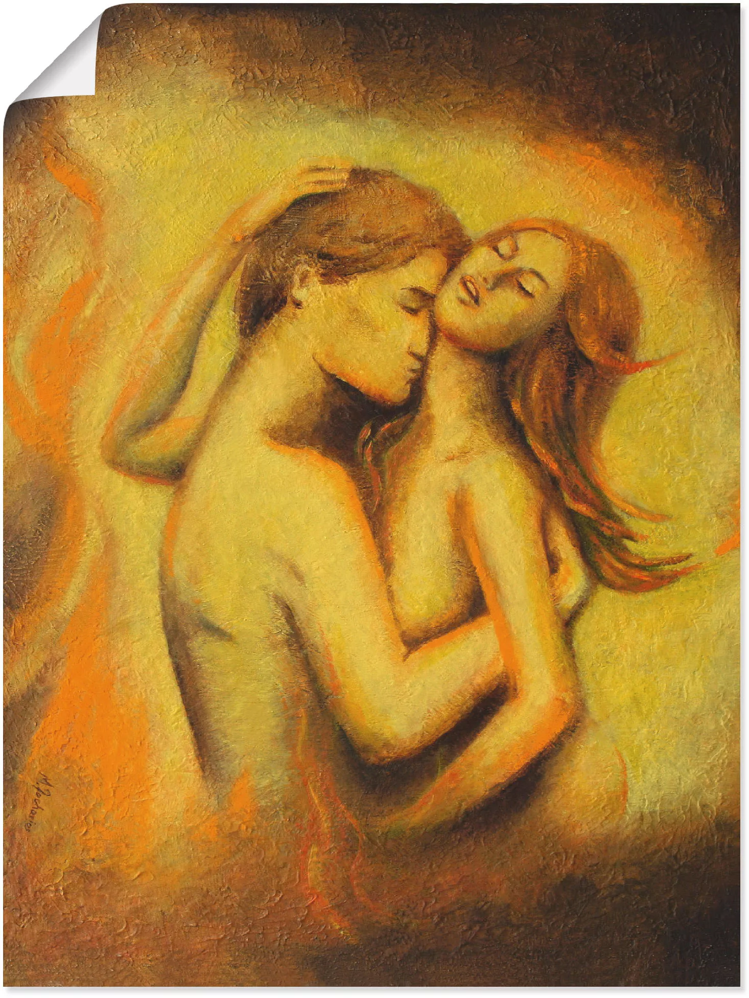 Artland Wandbild "Liebesrausch - erotische Malerei", Paar, (1 St.), als Pos günstig online kaufen