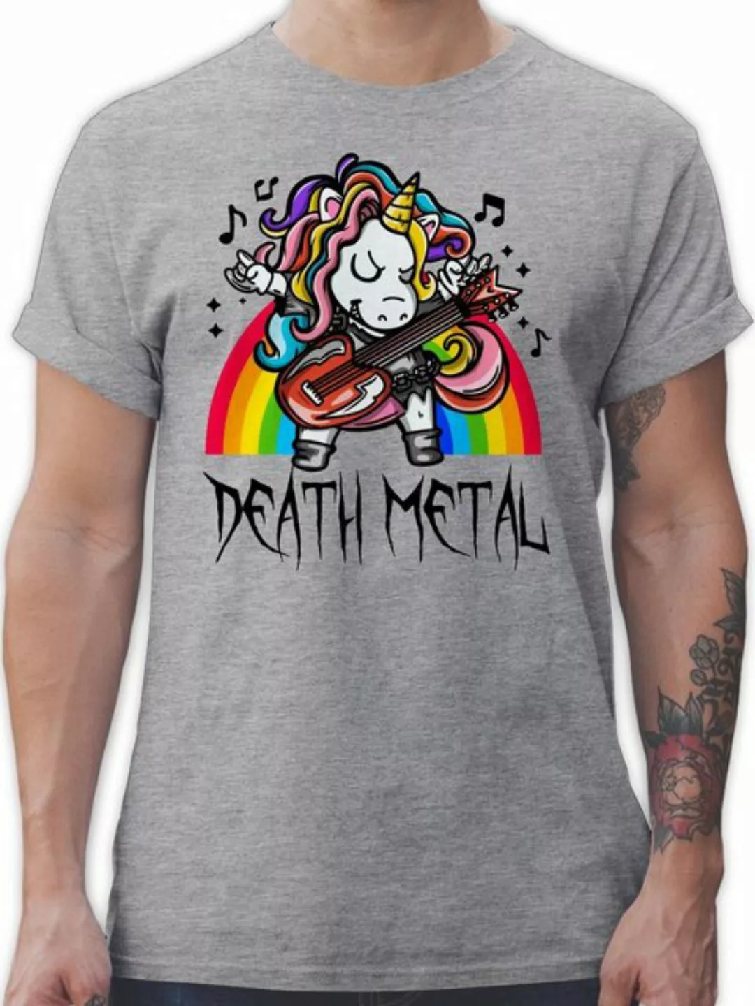 Shirtracer T-Shirt Death Metal Einhorn - Unicorn Heavy Metal Geschenke günstig online kaufen