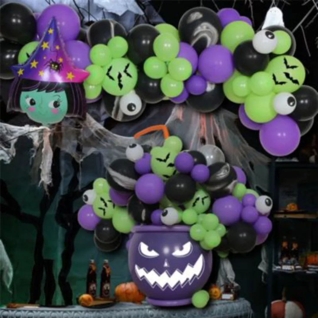 Vicabo Halloween Hexenkessel Luftballons Ballonbogen Ballongirlande set Par günstig online kaufen