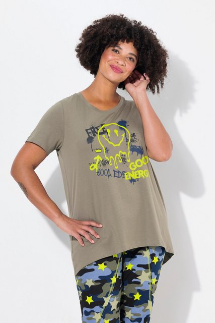 Angel of Style Rundhalsshirt T-Shirt A-Linie Smiley Halbarm günstig online kaufen