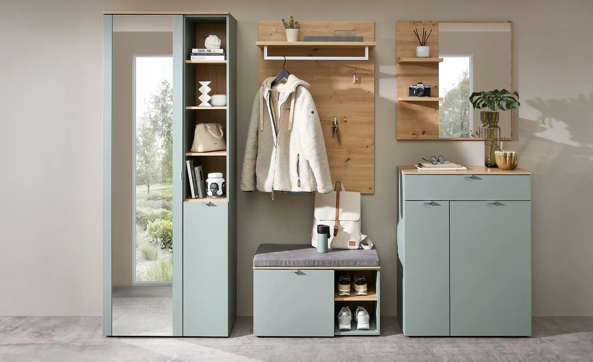 Innostyle Garderobenschrank in Schilfgrün matt - 78x202x38 (BxHxT) günstig online kaufen