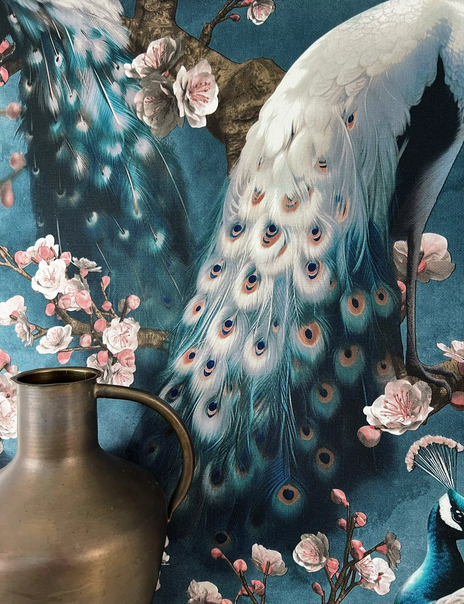 Newroom Vliestapete, Blau Tapete Modern Pfau günstig online kaufen