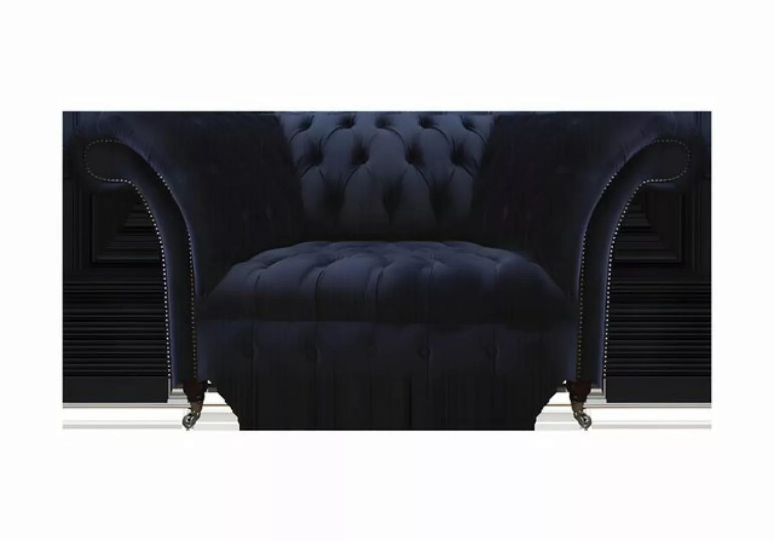 JVmoebel Sofa Designer Blauer Chesterfield Zweisitzer Textilcouchen Luxus, günstig online kaufen