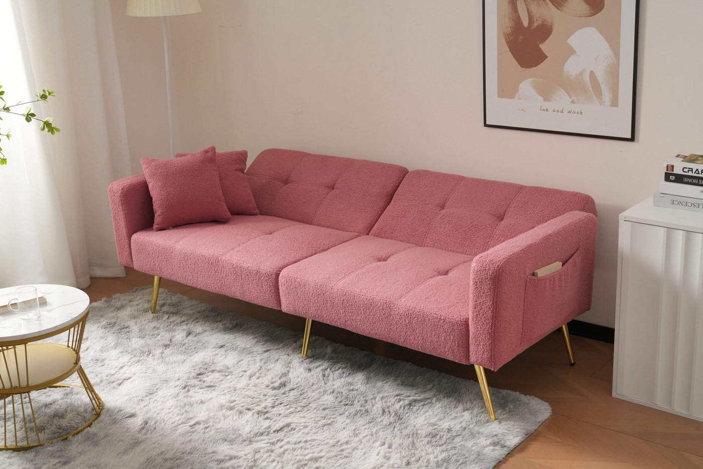 Merax Schlafsofa, mit Bettfunktion, Bettsofa, Klappsofa, Gästebett günstig online kaufen