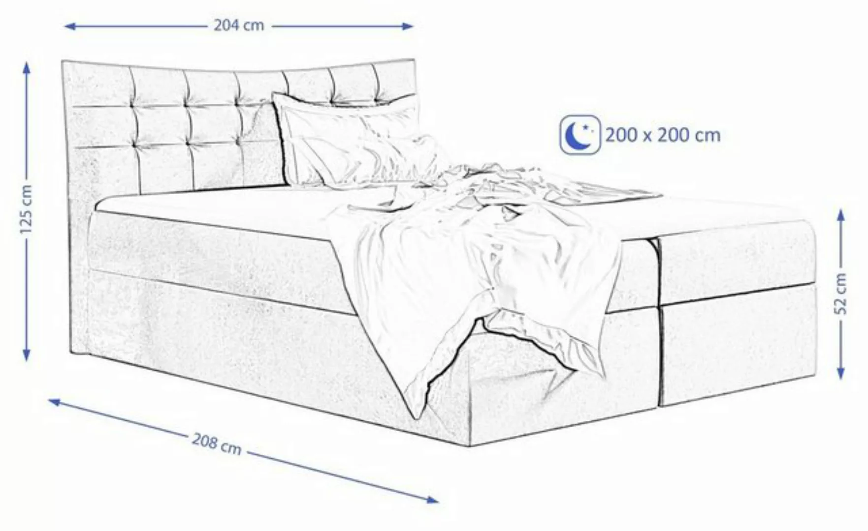 Beautysofa Boxspringbett BAHAMA (Bett, Doppelbett inklusive Automatik mit F günstig online kaufen