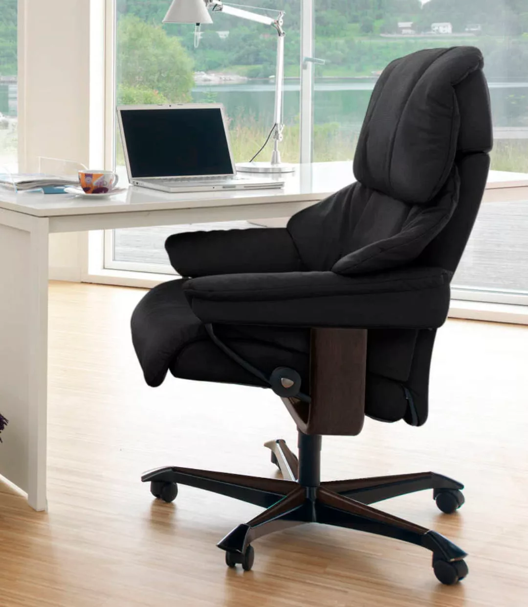 Stressless Relaxsessel "Reno", mit Home Office Base, Größe M, Gestell Braun günstig online kaufen