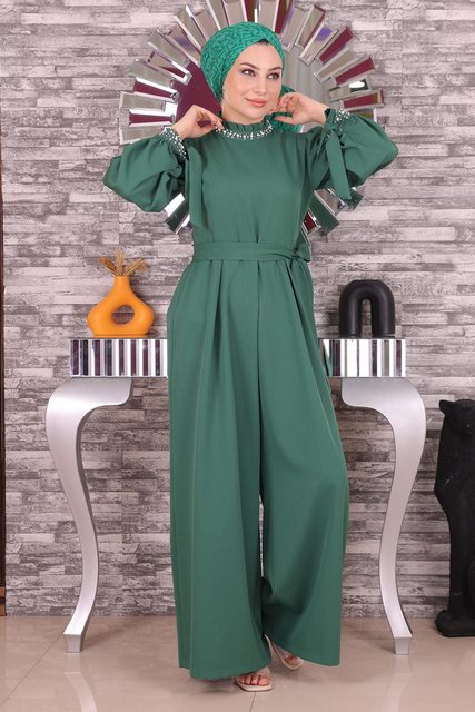 MODAMİHRAM Maxikleid Inci Detailliertes Jumpsuit-Kleid günstig online kaufen