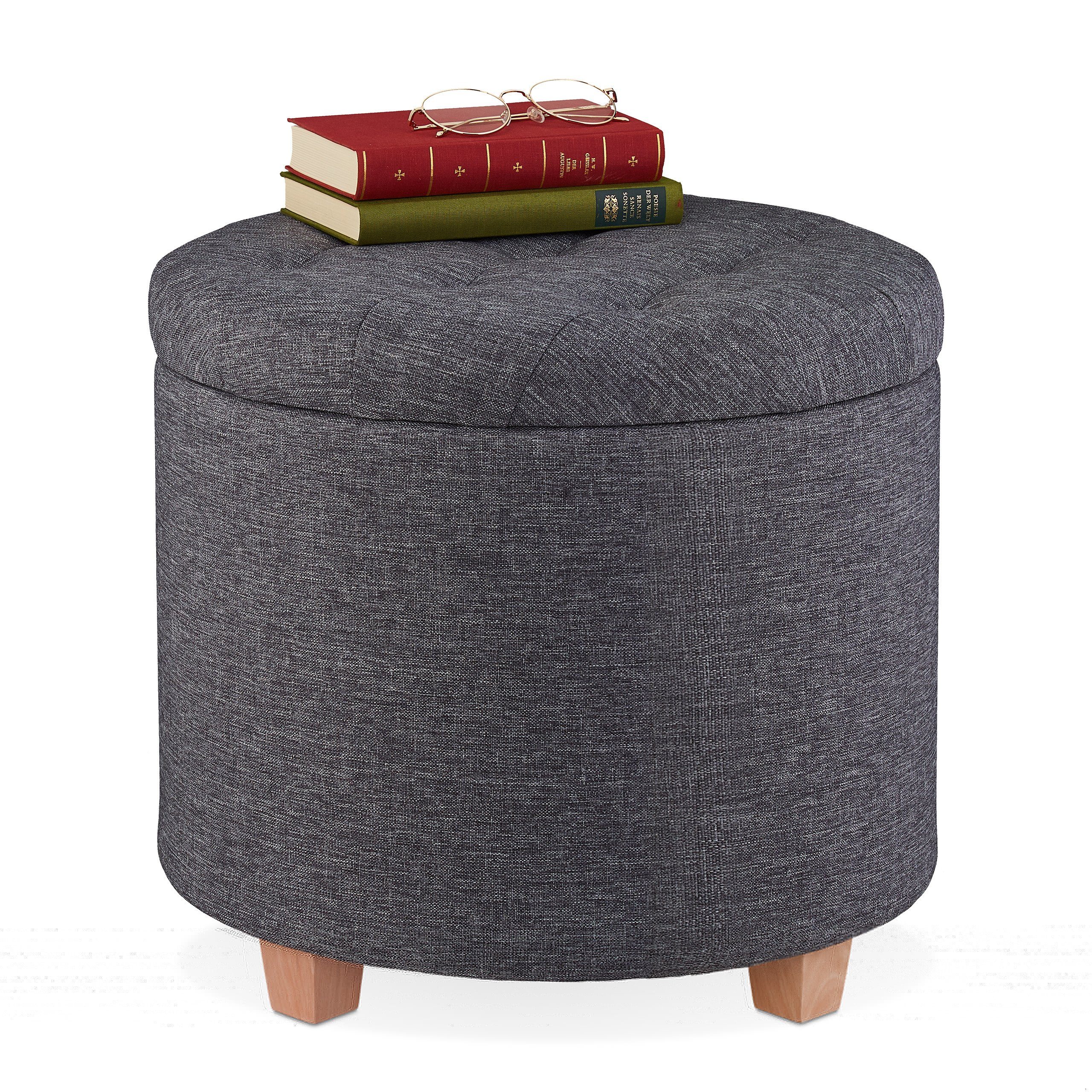 relaxdays Sitzhocker Runder Sitzhocker mit Stauraum, günstig online kaufen
