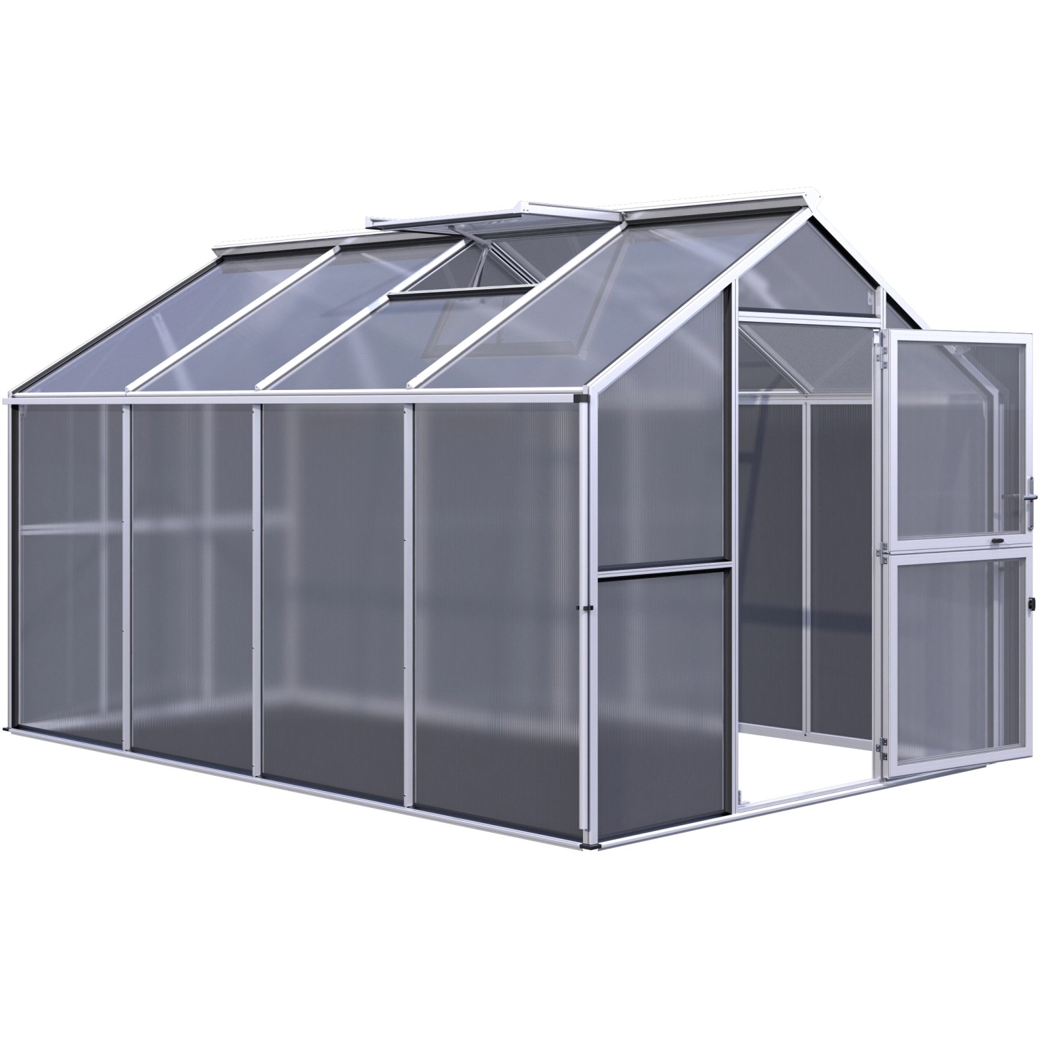 KGT Gewächshaus Novum IV Aluminiumfarben 11,14 m² günstig online kaufen
