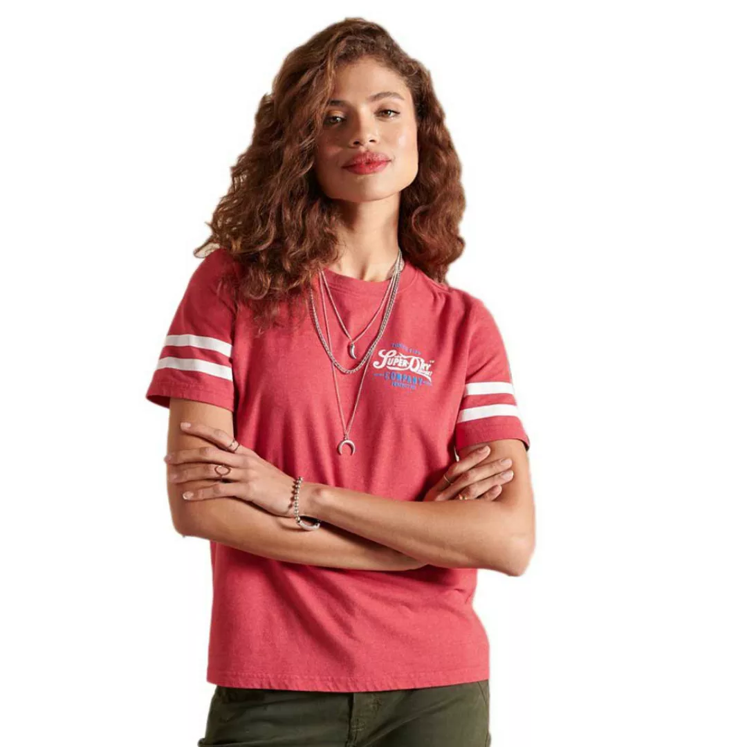 Superdry Script Style Col Kurzarm T-shirt L Hike Red Marl günstig online kaufen