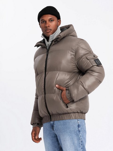 OMBRE Winterjacke Herren-Pufferjacke mit gerippten Abschlüssen günstig online kaufen