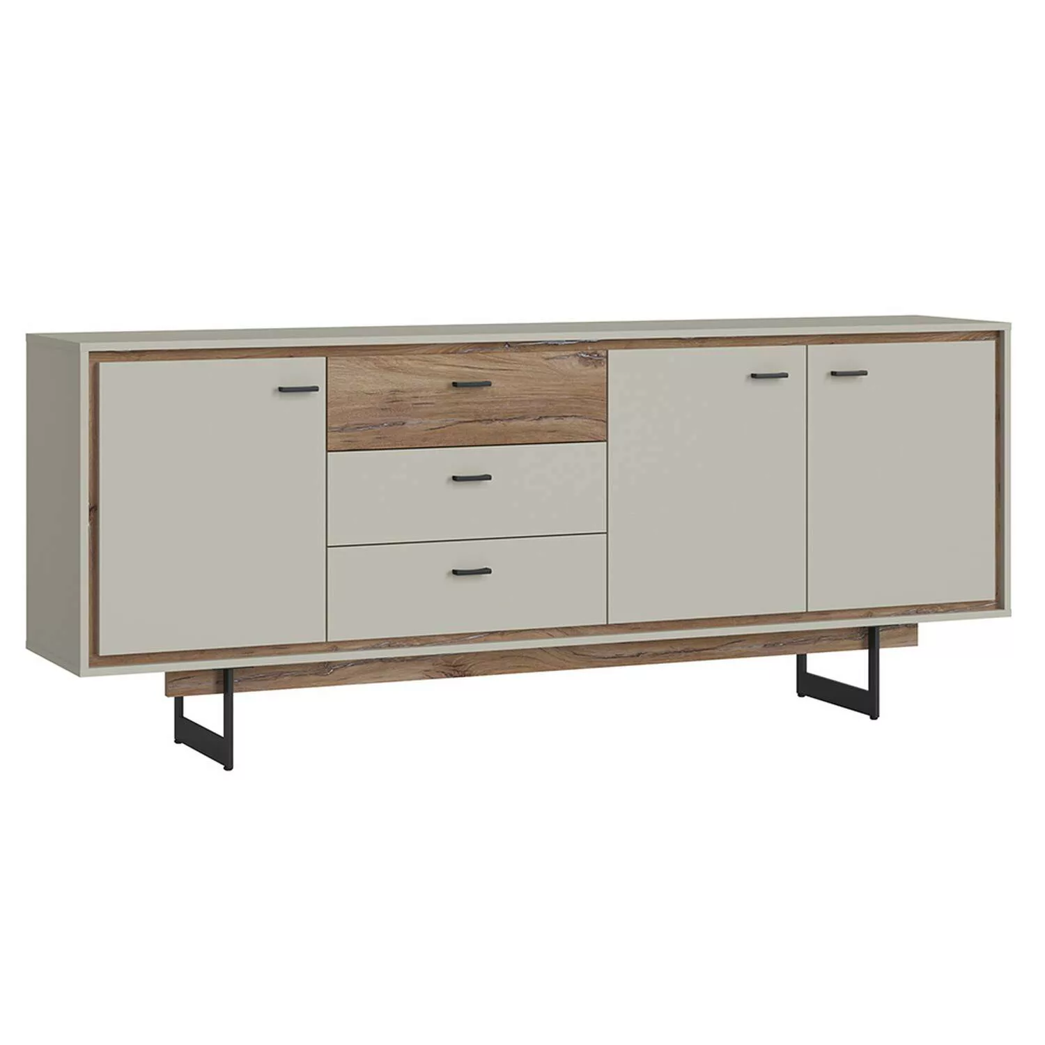 Sideboard in Flagstaff Eiche Nb. und grau RAMVIK-129, B/H/T ca. 205,5/84/40 günstig online kaufen