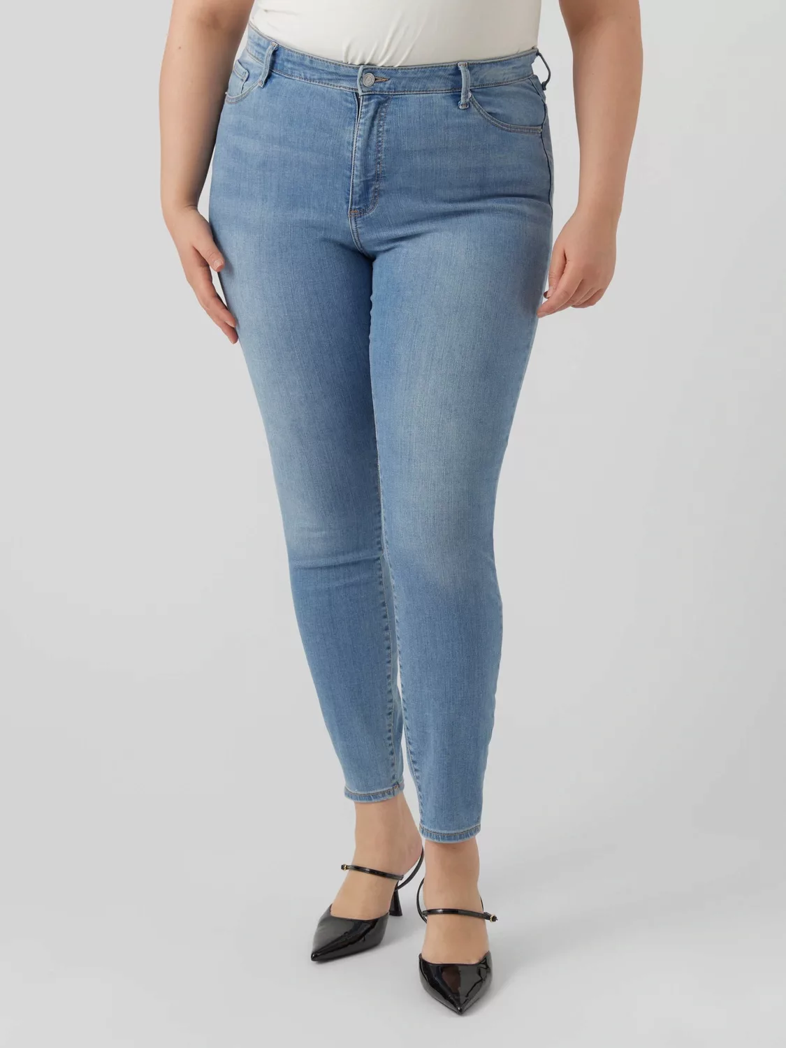 Vero Moda Curve Slim-fit-Jeans "VMPHIA HR SK JEANS LT BL CUR" günstig online kaufen