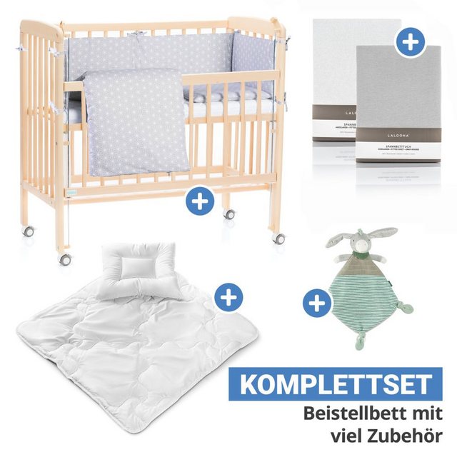 Fillikid Beistellbett Nino - Natur, Stubenbett Babybett Set mit Matratze, B günstig online kaufen