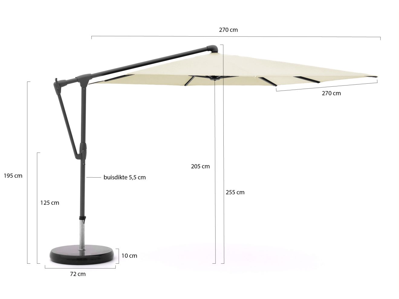 Glatz Sunwing Casa Ampelschirm 270x270 cm günstig online kaufen