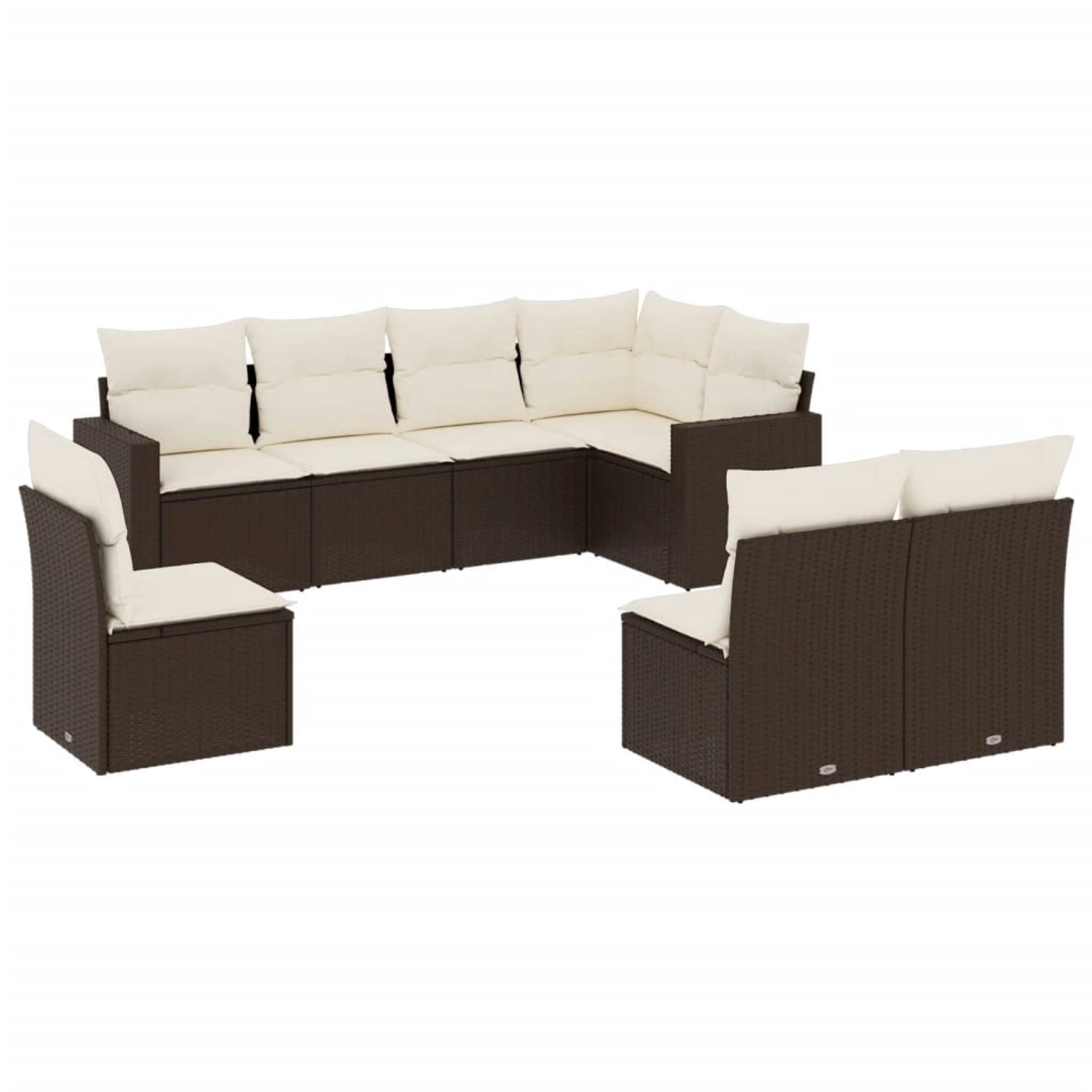 vidaXL 8-Tlg Garten-Sofagarnitur mit Kissen Braun Poly Rattan 3219063 günstig online kaufen