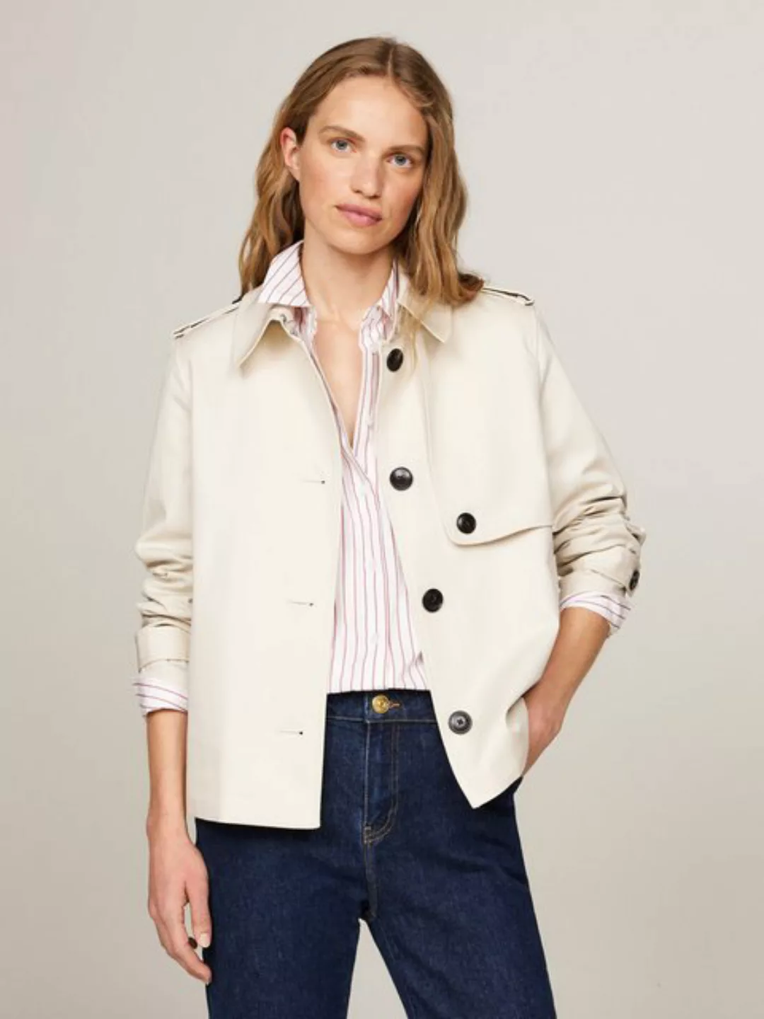 Tommy Hilfiger Kurzjacke COTTON SB SHORT TRENCH mit typischen Trenchdetails günstig online kaufen