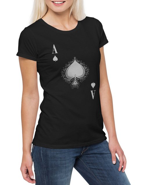 Urban Backwoods Print-Shirt Ace Of Spades IV Damen T-Shirt Spade Ace Poker günstig online kaufen