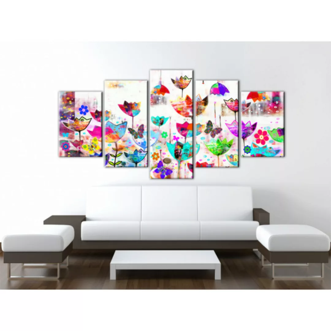 Wandbild Tulips in the rain XXL günstig online kaufen