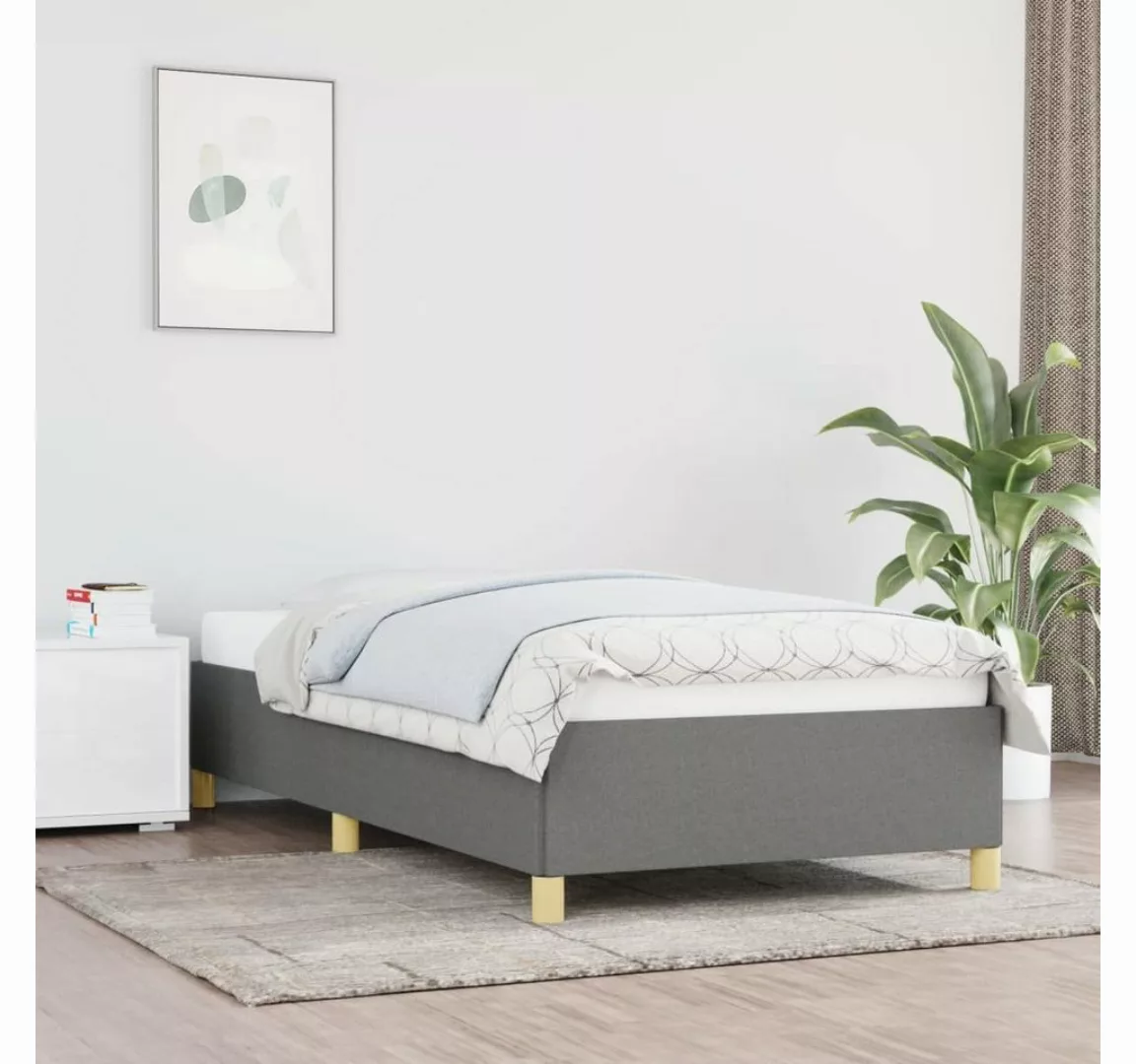 furnicato Bett Bettgestell Dunkelgrau 100x200 cm Stoff günstig online kaufen