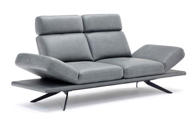 Sofa 303 cm breit Anthrazit Industrial Stil verstellbar inkl drehbarer Sitz günstig online kaufen