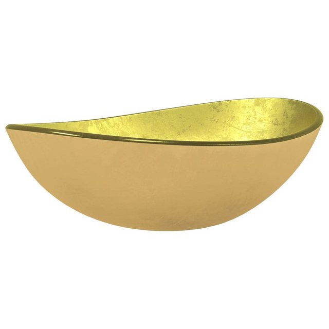 vidaXL Waschbeckenschrank Waschbecken Hartglas 54,5x35x15,5 cm Golden günstig online kaufen