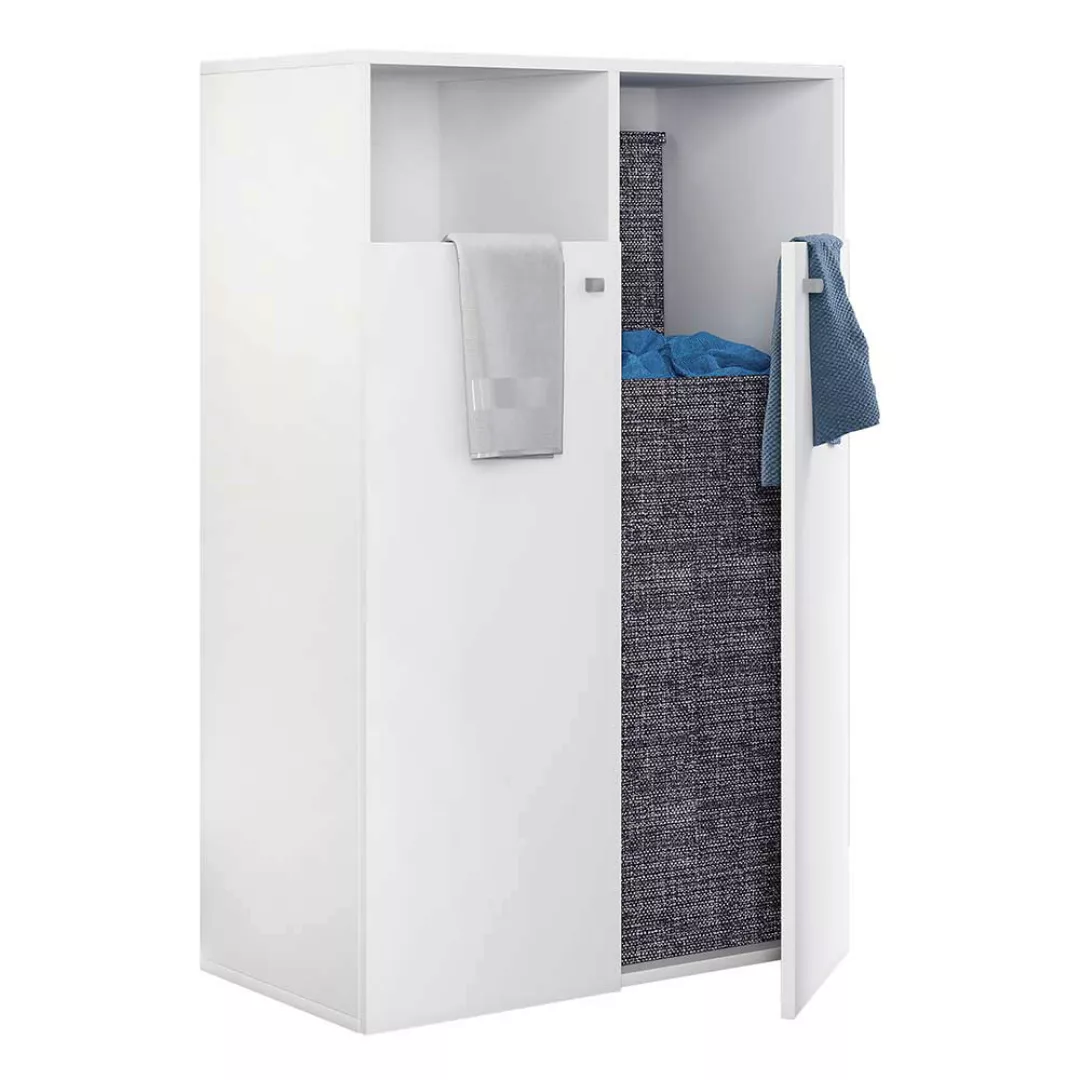 Wäschesammler Schrank in Weiß zwei Drehtüren günstig online kaufen