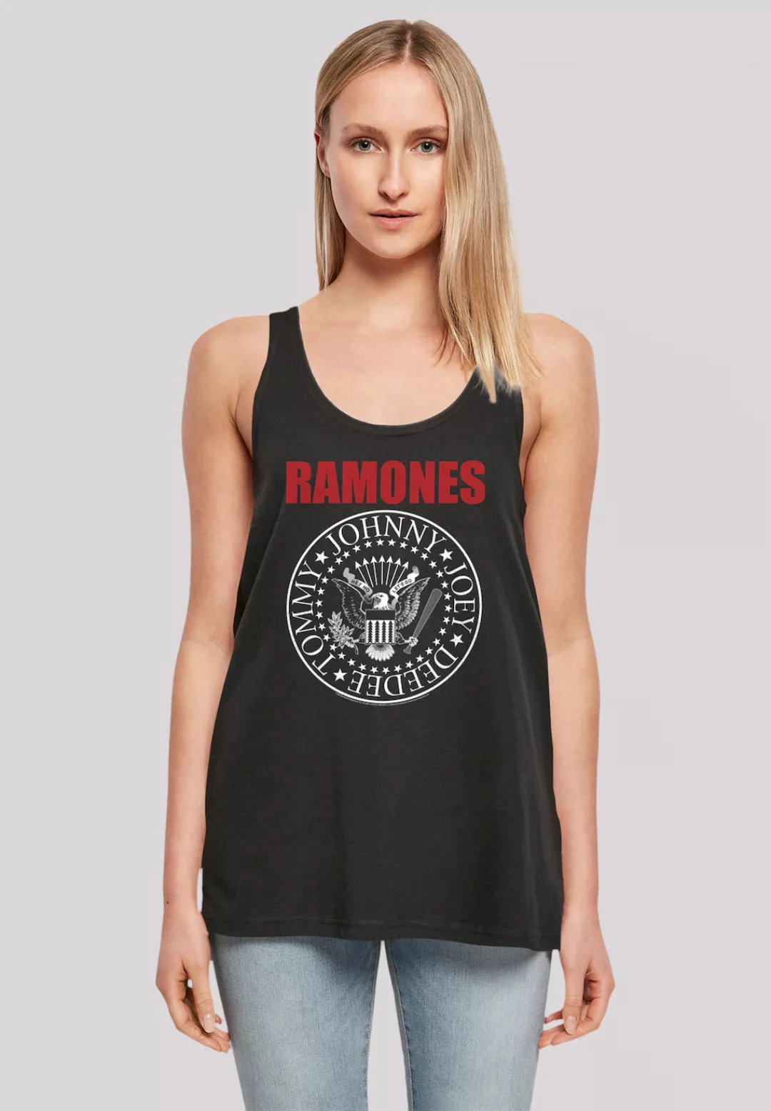 F4NT4STIC T-Shirt Ramones Rock Musik Band Red Text Seal Premium Qualität, B günstig online kaufen