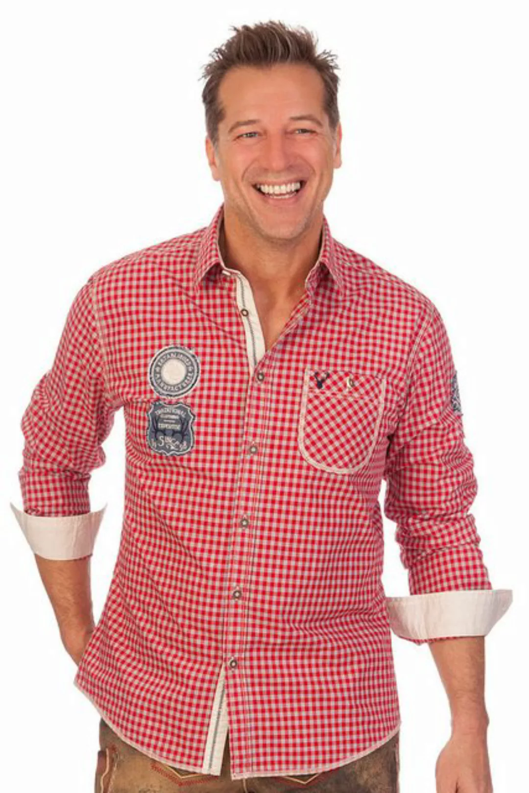 KRÜGER BUAM Trachtenhemd Trachtenhemd - WENZEL - blau, rot günstig online kaufen