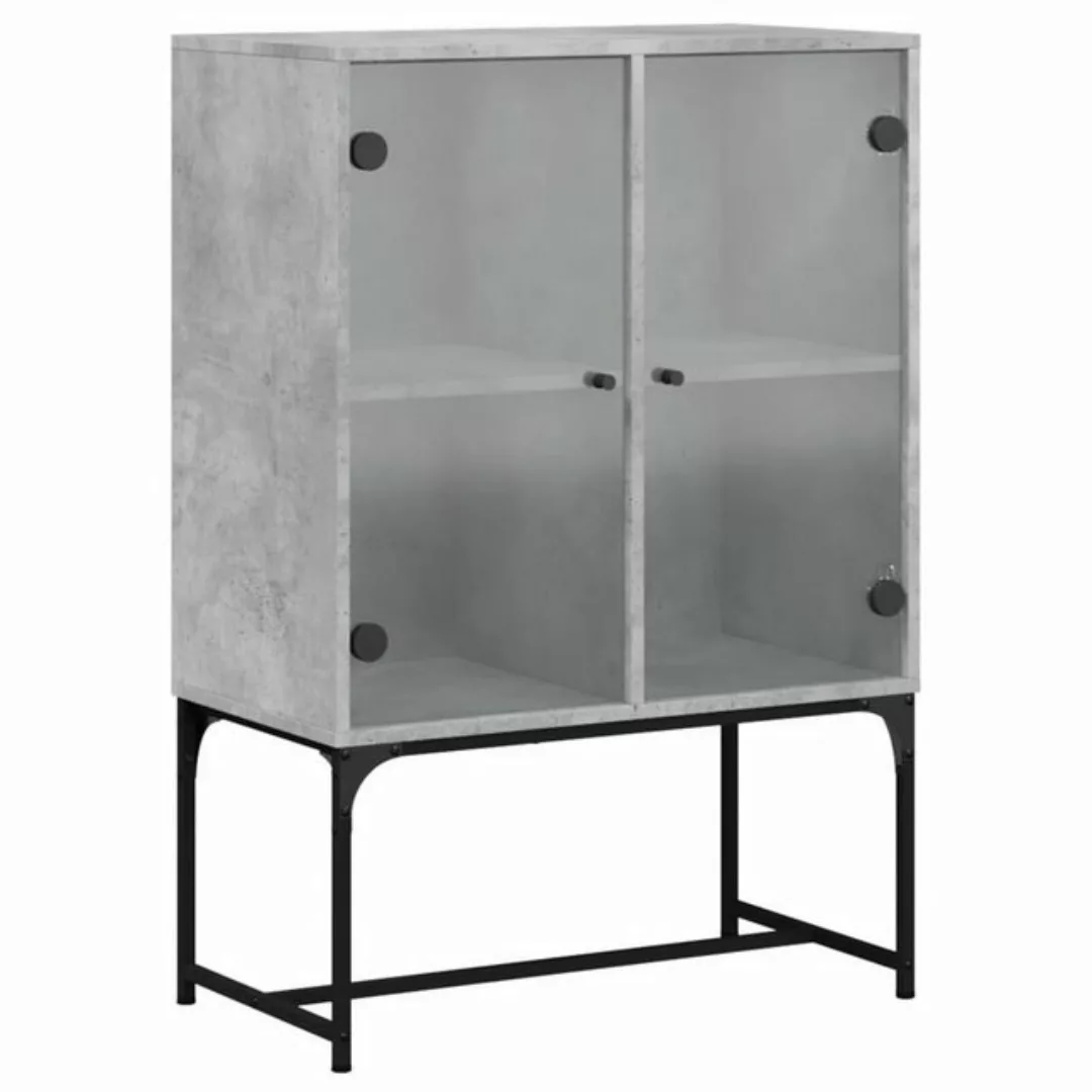 vidaXL Beistellschrank Beistellschrank mit Glastüren Betongrau 69x37x100 cm günstig online kaufen