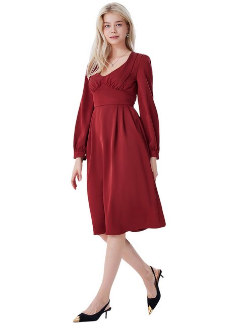 LAPA PLUS Cocktailkleid Damen V-Neck Partykleid Abendkleid Elegant Langarm günstig online kaufen