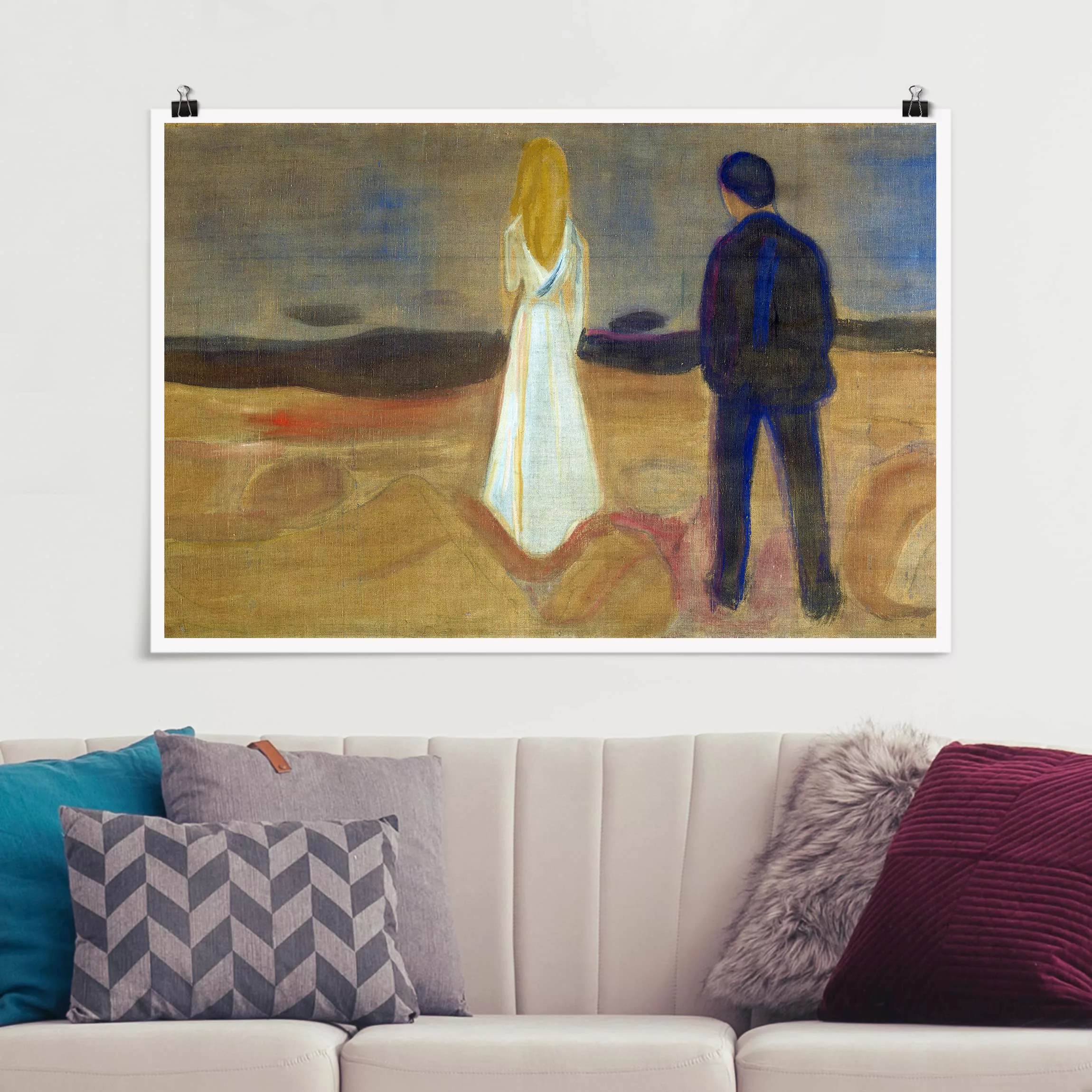 Poster Kunstdruck - Querformat Edvard Munch - Zwei Menschen günstig online kaufen