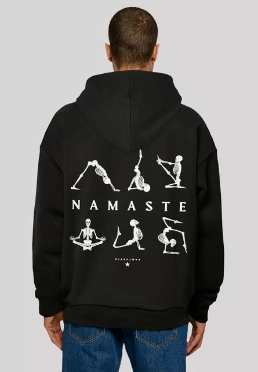 F4NT4STIC Kapuzenpullover Namaste Yoga Skelett Halloween Print günstig online kaufen