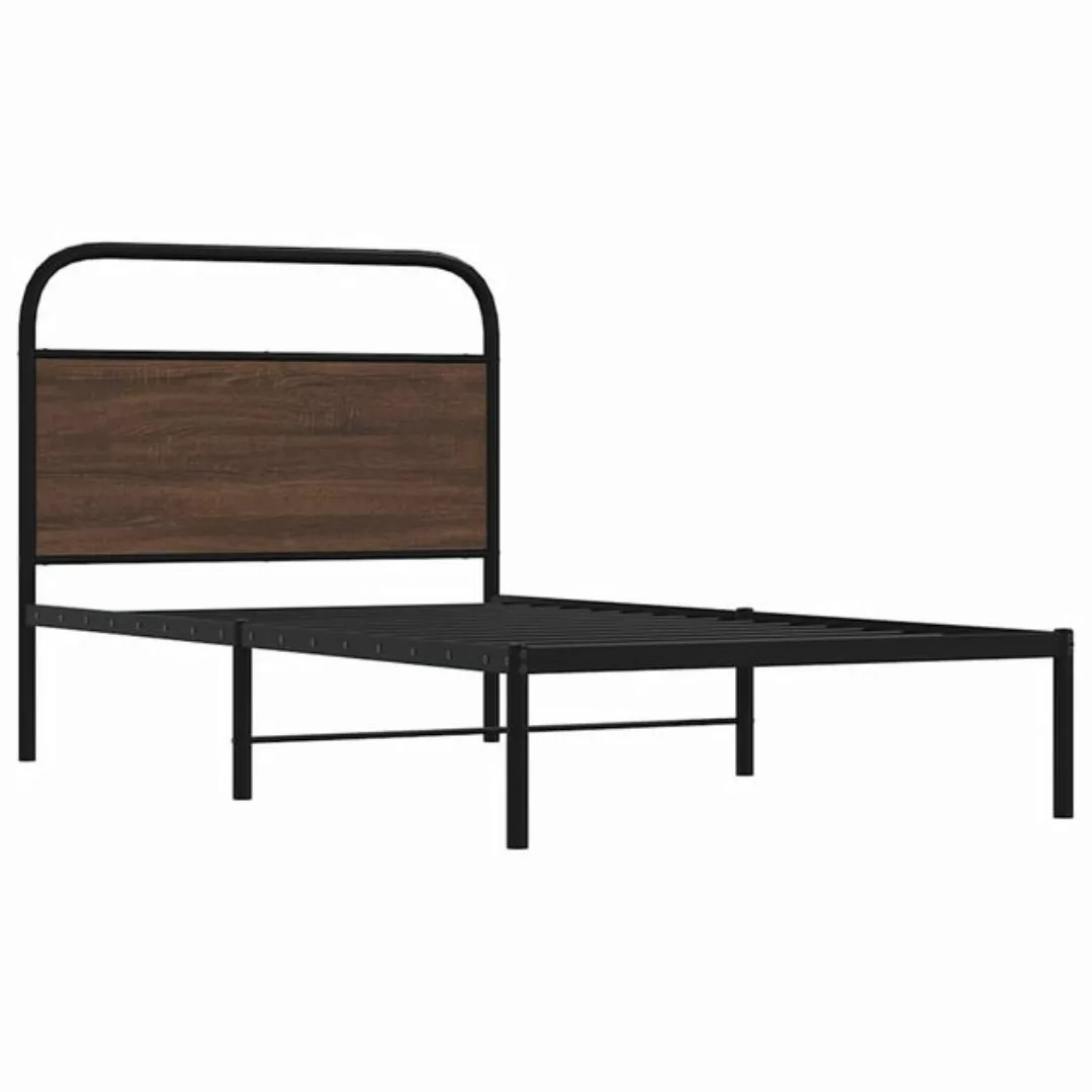 vidaXL Bett Bettgestell ohne Matratze 90x190 cm Braun Eichen-Optik günstig online kaufen