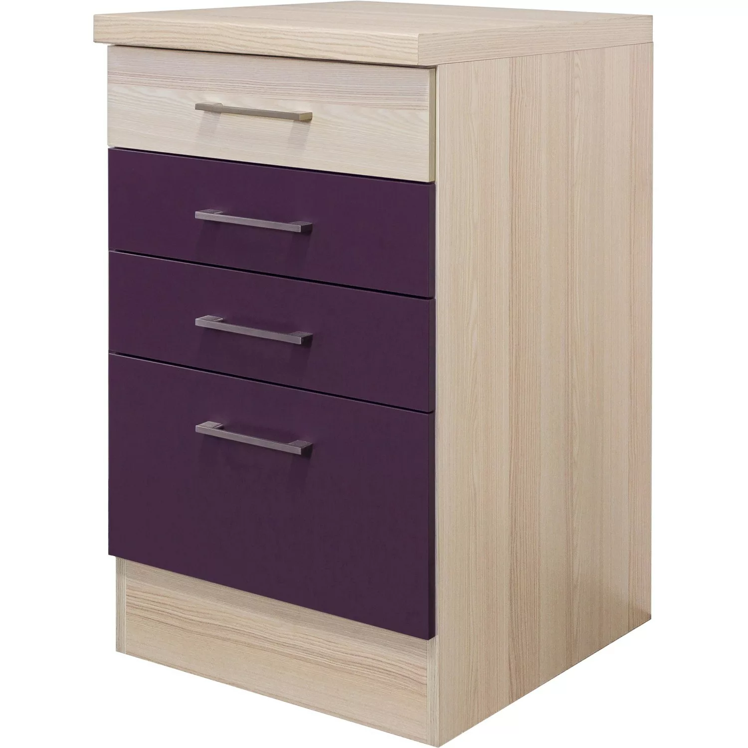 Flex-Well Exclusiv Unterschrank Focus 100 cm Akazie-Aubergine-Akazie günstig online kaufen