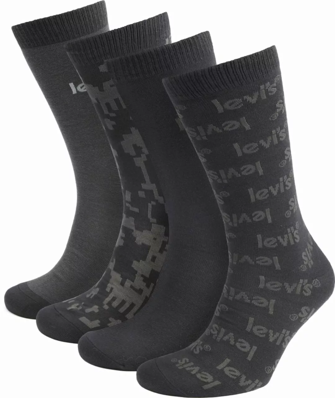 Levi's 4-Paar-Geschenkbox Socken Schwarz - Größe 43-46 günstig online kaufen