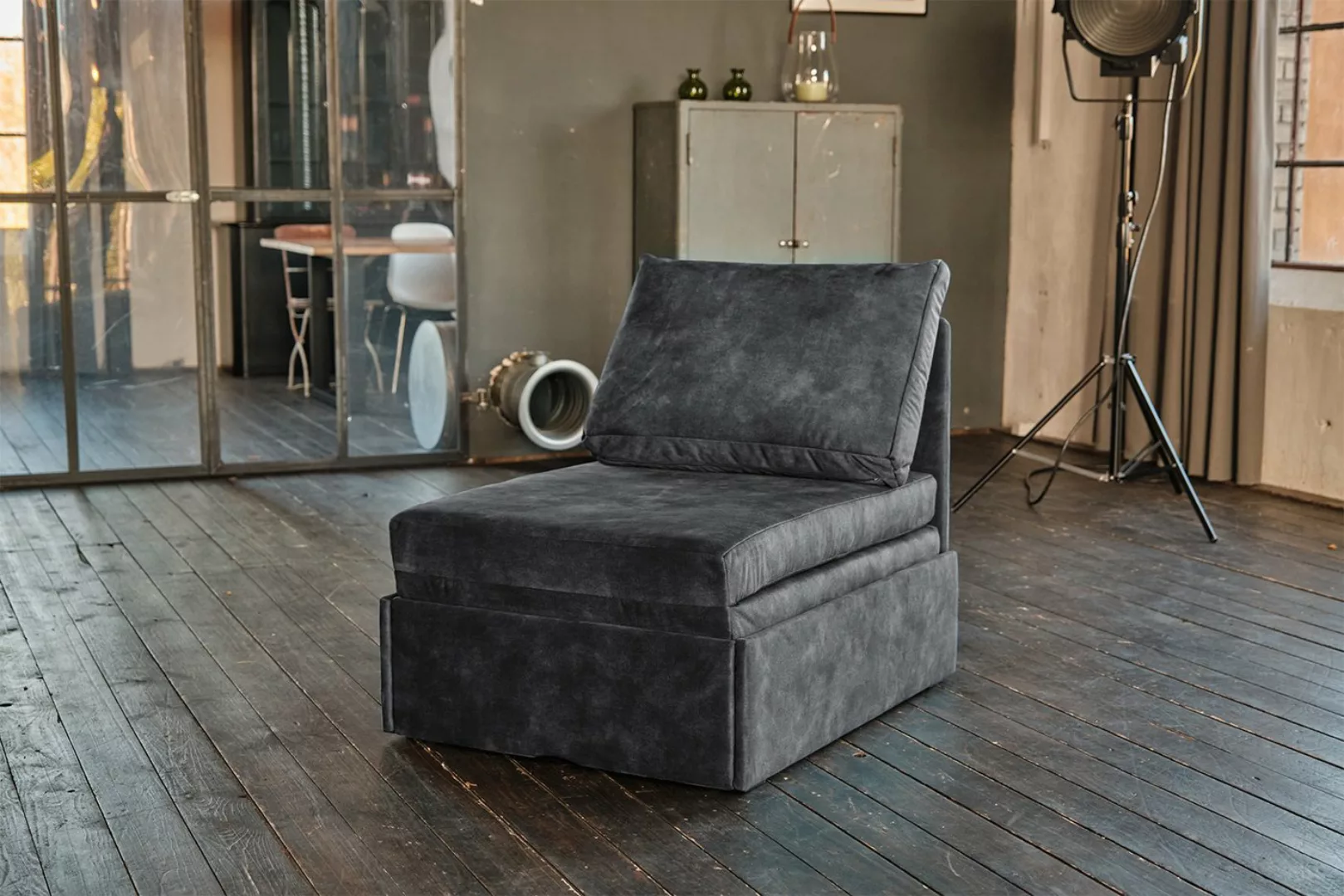 KAWOLA Schlafsofa DELLA, Sessel Schlafsessel Sofa Velvet versch. Farben günstig online kaufen