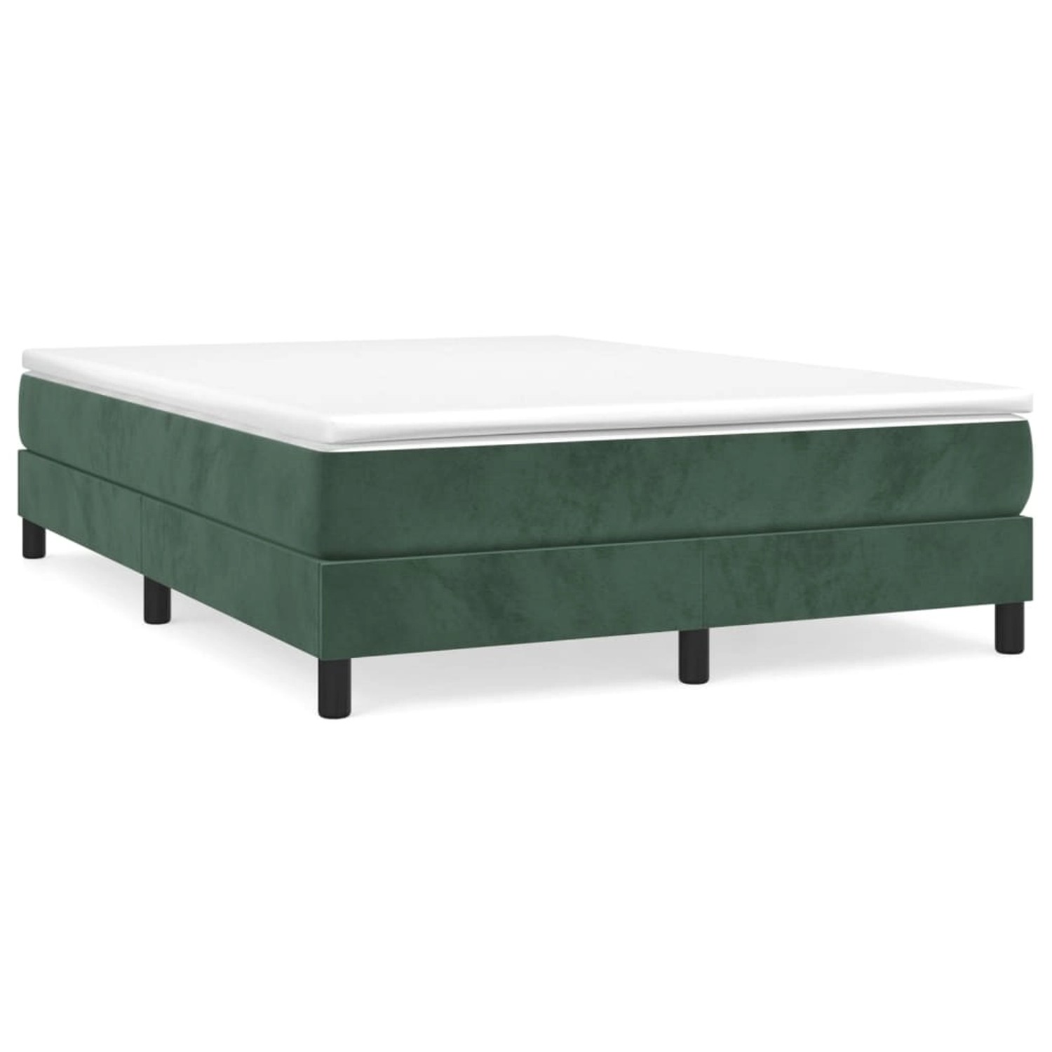 vidaXL Boxspringbett mit Matratze Dunkelgrün 140x200 cm Samt1396967 günstig online kaufen