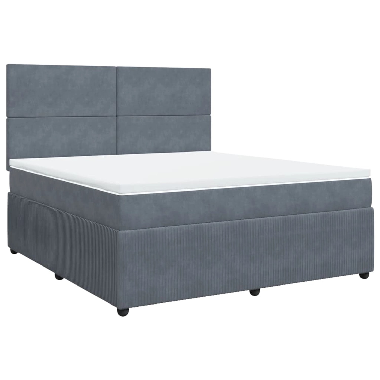 vidaXL Boxspringbett, Boxspringbett mit Matratze Dunkelgrau 180x200 cm Samt günstig online kaufen