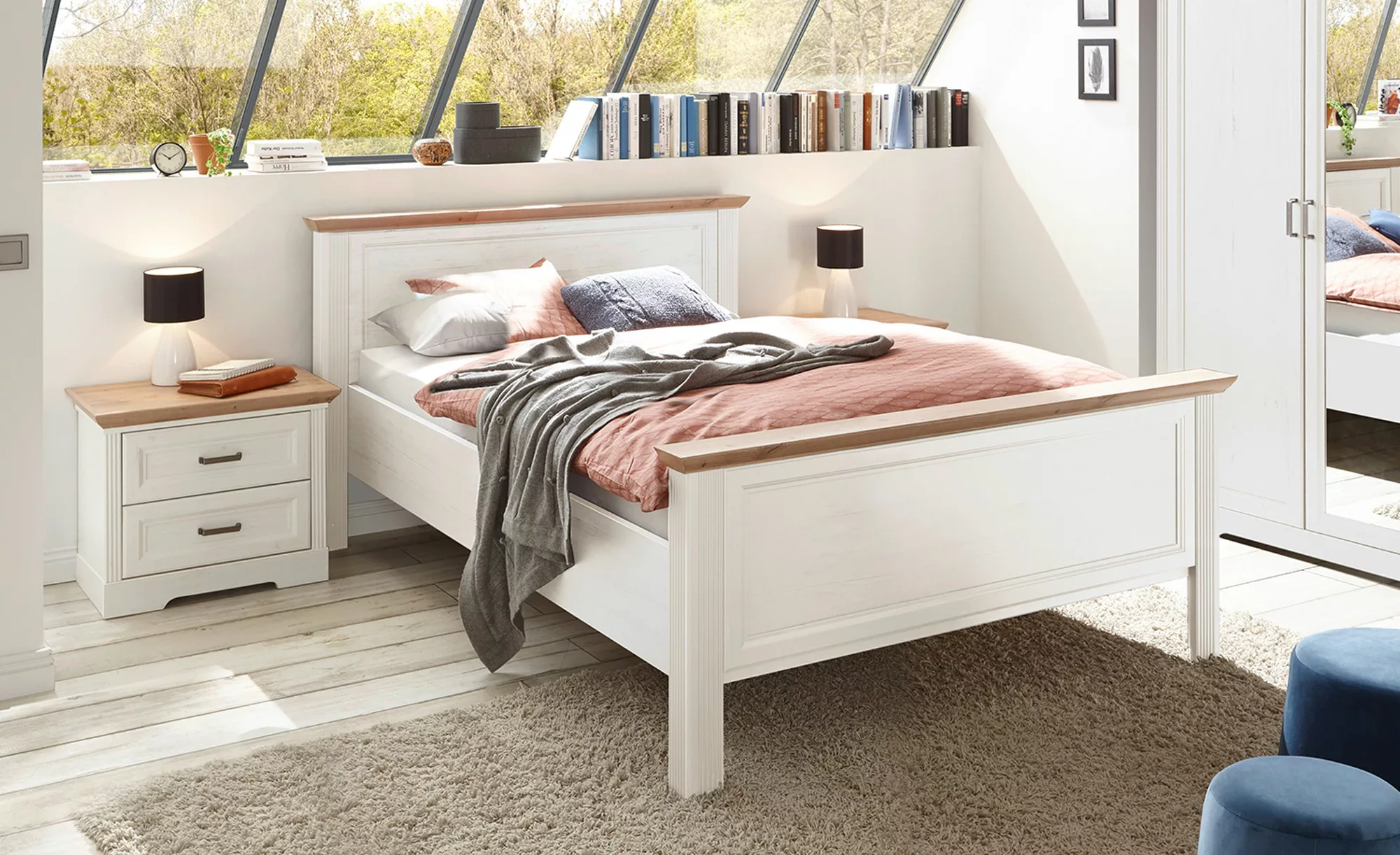 Doppelbett  Varese ¦ weiß ¦ Maße (cm): B: 165 H: 98 Betten > Komfortbetten günstig online kaufen