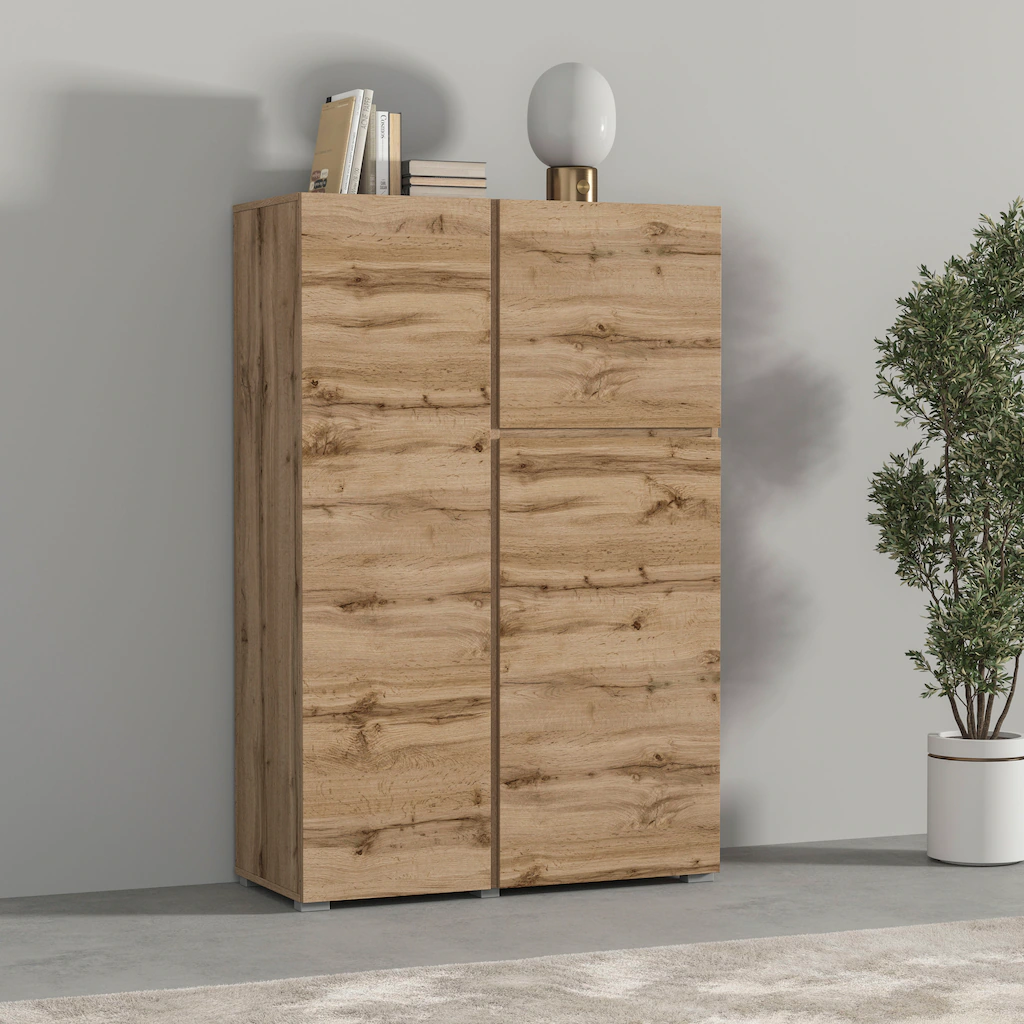 INOSIGN Highboard "Asymetric, Breite 92 cm, moderne grifflose Hochkommode m günstig online kaufen