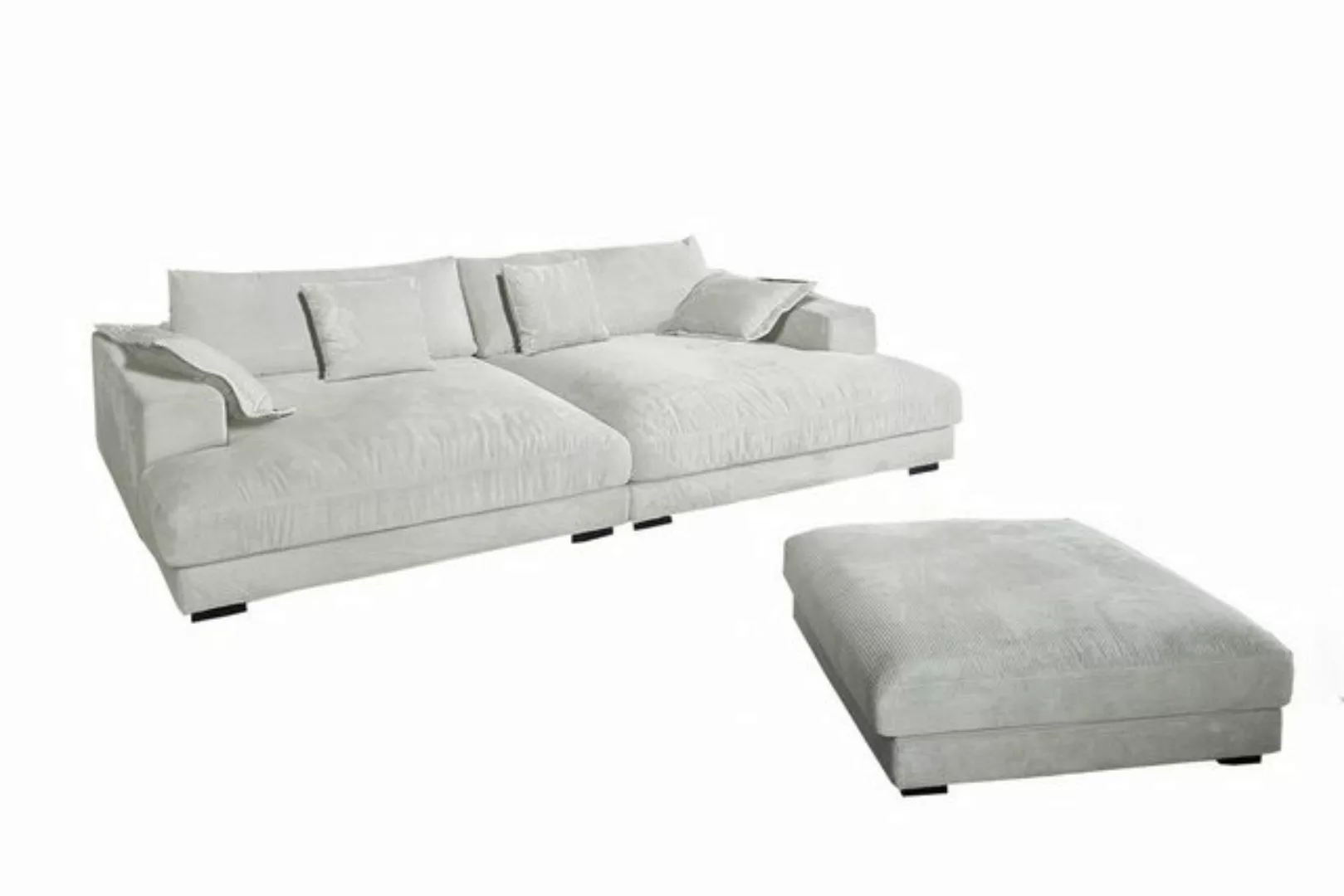 KAWOLA Big-Sofa MADELINE, mit Hocker und 4 Zierkissen Cord versch. Farben günstig online kaufen