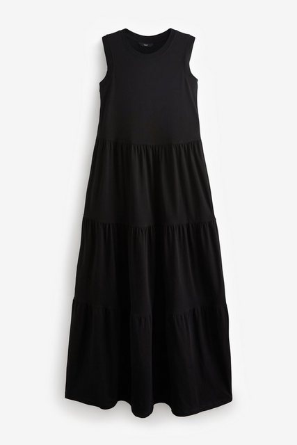 Next Sommerkleid Ärmelloses gestuftes Sommer-Maxikleid mit Rundhals (1-tlg) günstig online kaufen