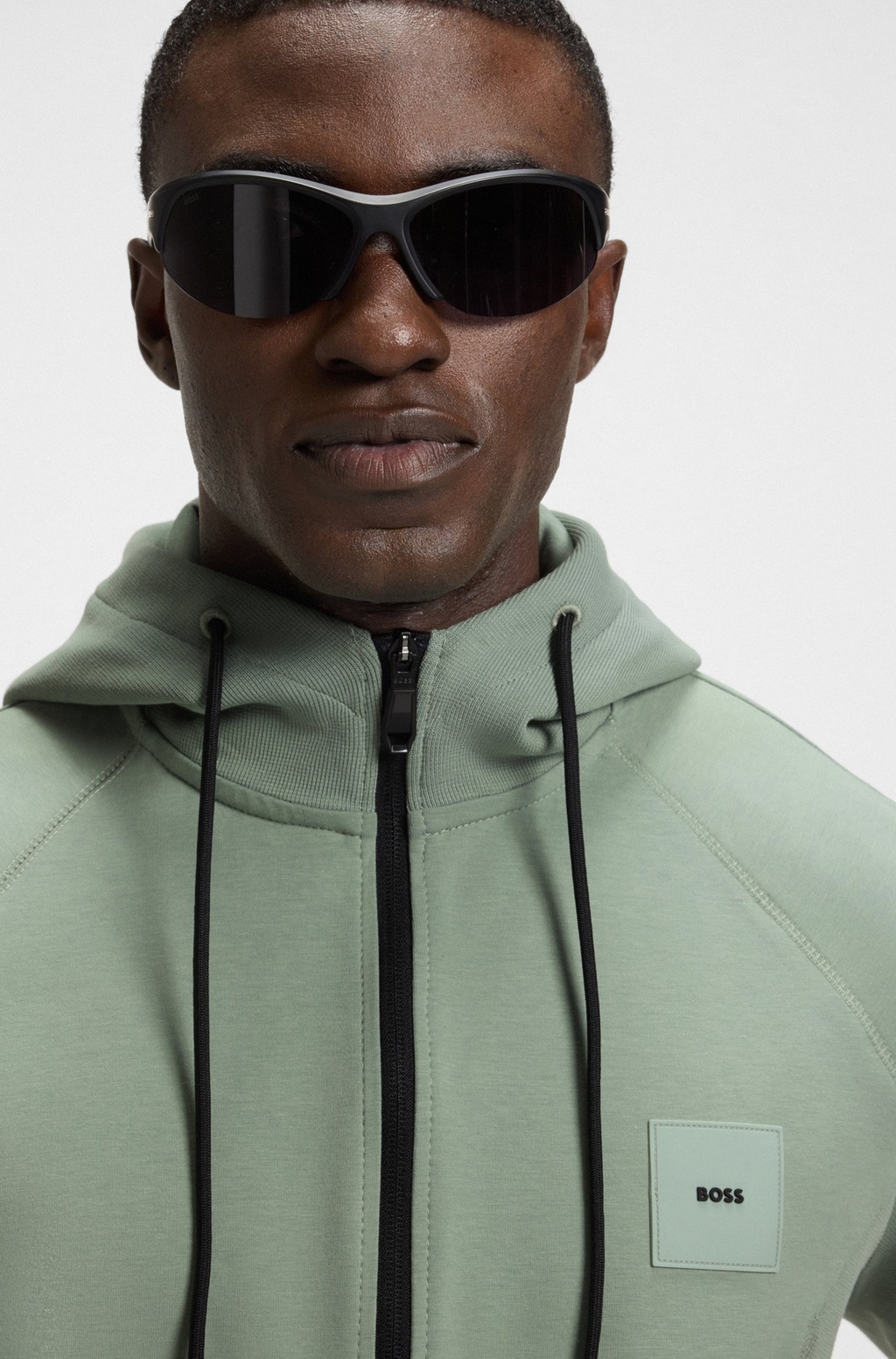 BOSS GREEN Sweatjacke "Saggy Rib", mit tonigen Einsätzen günstig online kaufen